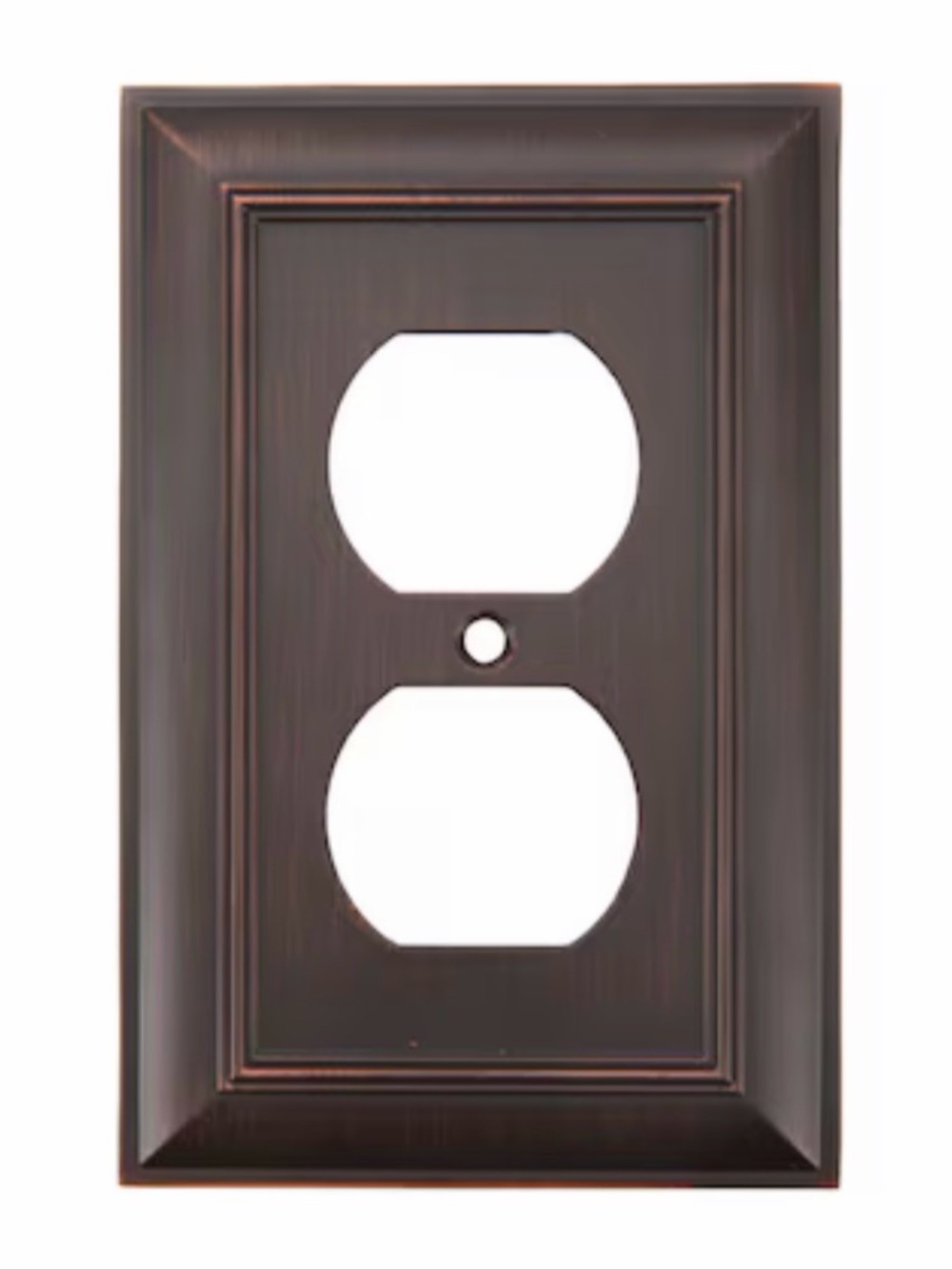 allen + roth Cosgrove 1 -Gang Oil-rubbed bronze Zinc Indoor Duplex Wall Plate